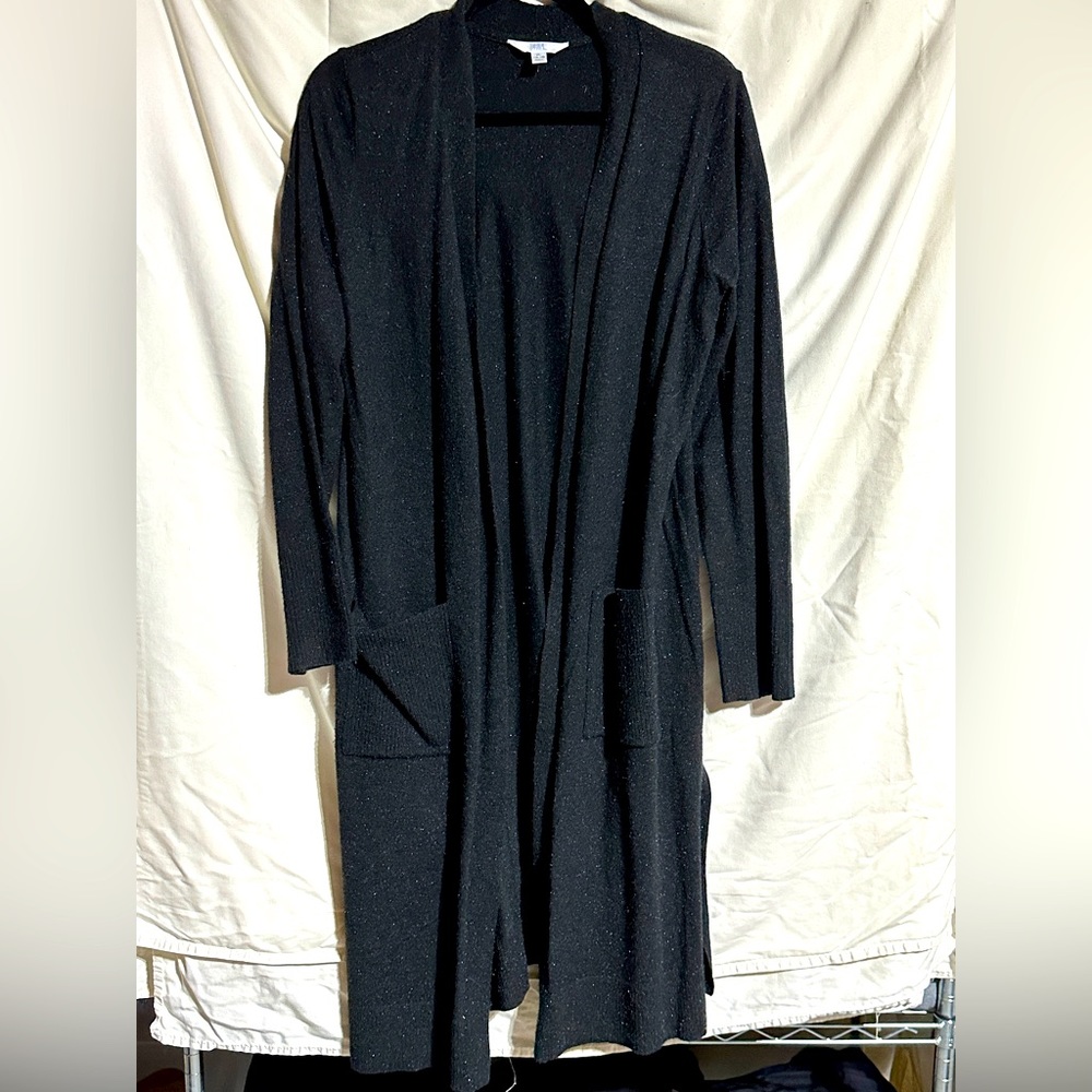 Time & Tru Black Metallic Cardigan - Size XL